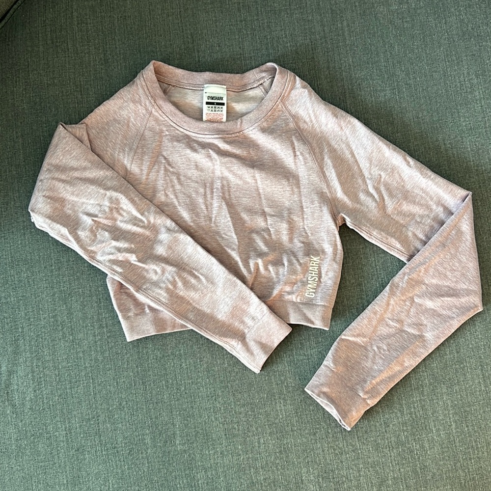 Gymshark Light Purple Long Sleeve Cropped Top Size Small.